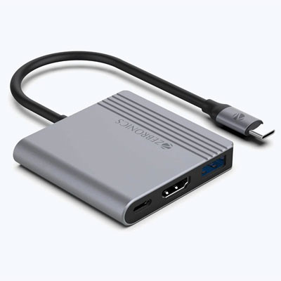 Zebronics ZEB TA600 - 3 in 1 Type C Multiport Adapter